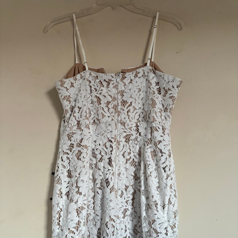 Lulus Amazing Allure White Crochet Lace Bodycon Midi Dress Large - Picture 15 of 16